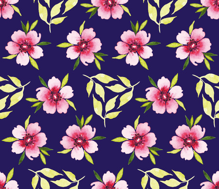 Watercolor flowers. Seamless pattern. Vector. Illustration. Gentleのイラスト素材