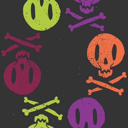 Skull seamless patternのイラスト素材