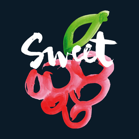 Figure drawn paint. Hand lettering.The image to be printed on T-shirts.のイラスト素材