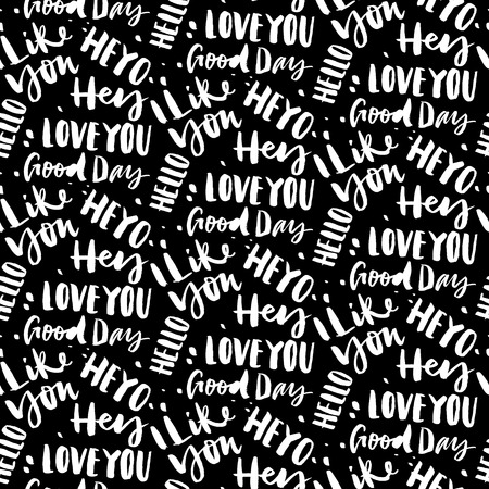 The pattern is executed in ink. Hand lettering. Calligraphy.のイラスト素材