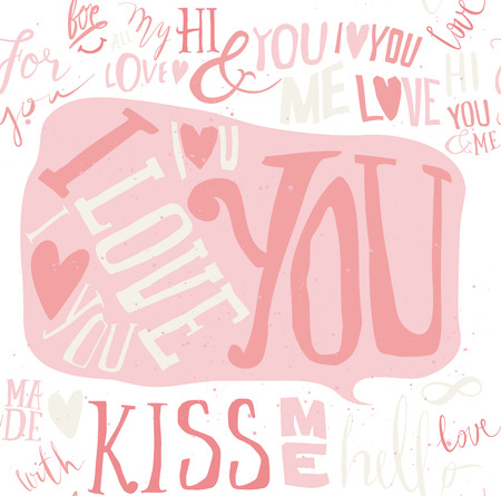 Love seamless pattern. Hand calligraphy. Seamless pattern. Vector. Illustration.のイラスト素材