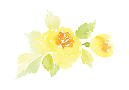 Watercolor greeting card flowers. Handmade.のイラスト素材