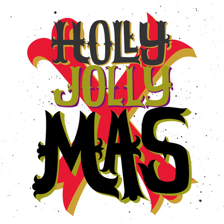 Christmas card. Hand lettering. Decorative pattern.のイラスト素材