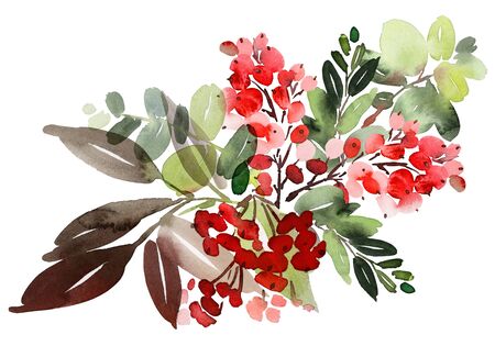 Christmas watercolor postcard.の写真素材