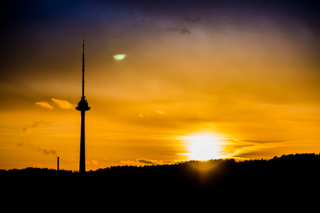 TV Tower sunsetのeditorial素材
