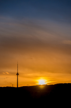 TV Tower sunsetのeditorial素材
