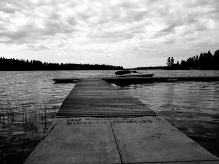 On the dock looking over the lake