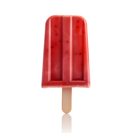 Fruit ice cream on a stick isolated on a white background.の素材