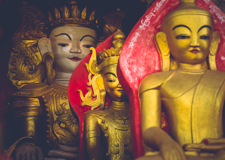 One of the many Buddhas you will find when you travel to the beautiful country of Myanmar, formally Burma.の写真素材
