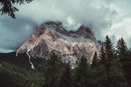 Cloudy Dolomites in northern italy.の写真素材