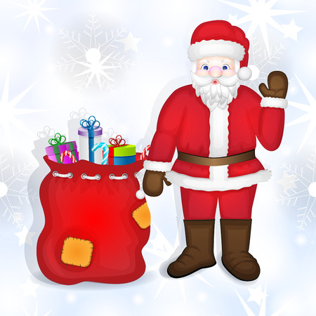 Santa claus with bag full of giftsのイラスト素材