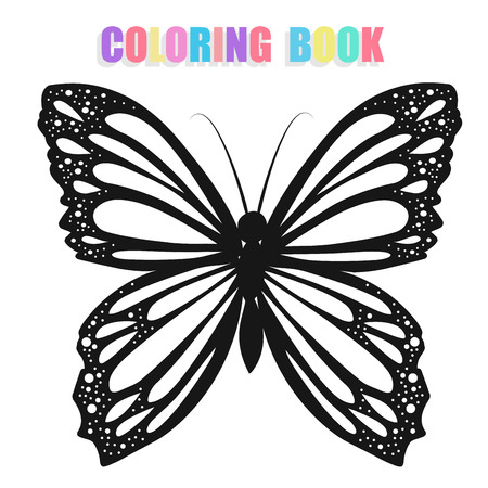 Coloring book with butterfliesのイラスト素材
