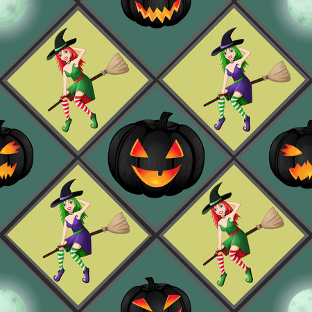 Seamless Halloween patternのイラスト素材