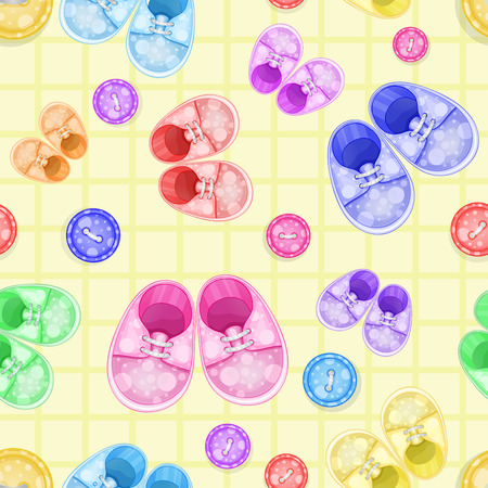 Baby shoes patternのイラスト素材