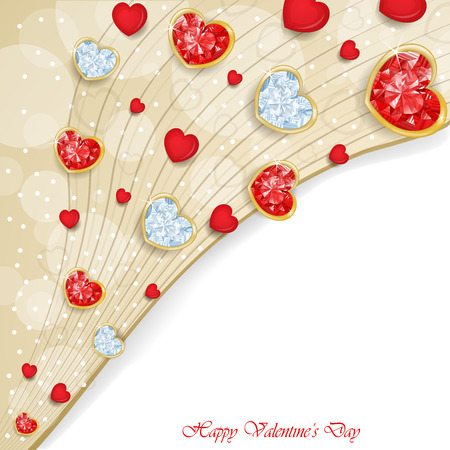 Diamond hearts with different colorsのイラスト素材