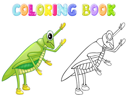 Coloring cricket bugのイラスト素材