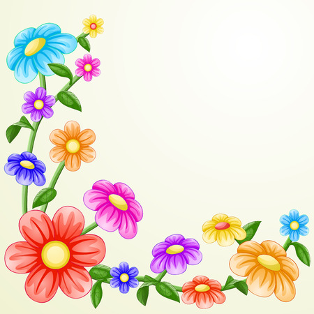Colorful flowersのイラスト素材