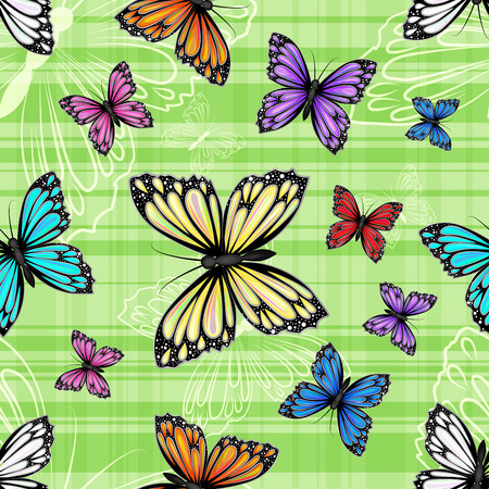 Seamless pattern with colorful butterfliesのイラスト素材