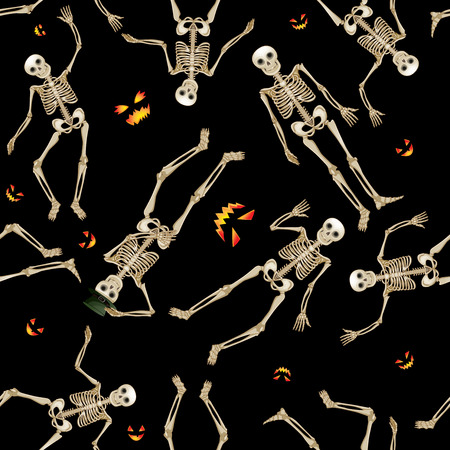 Human skeleton set patternのイラスト素材