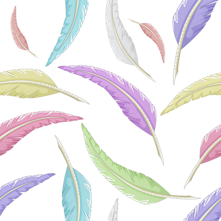 Multicolored quill pattern on whiteのイラスト素材