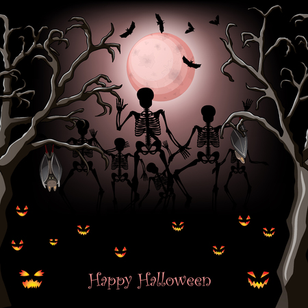 Halloween skeleton poster designの写真素材