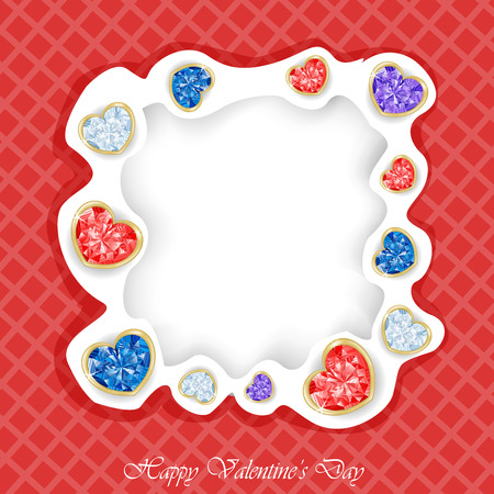 Diamond hearts with different colorsの写真素材