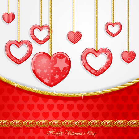 Funny heart with golden chains Vector illustration.のイラスト素材