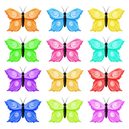Seamless pattern with colorful butterflies Vector illustration.のイラスト素材