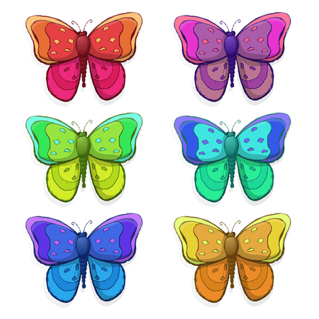 Seamless pattern with colorful butterflies Vector illustration.のイラスト素材