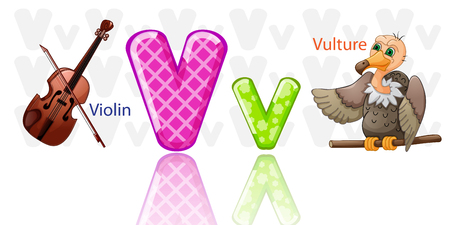 Illustration of letter V alphabet.のイラスト素材