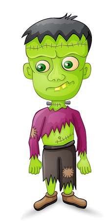 Spooky Frankenstein for Halloween isolatedのイラスト素材