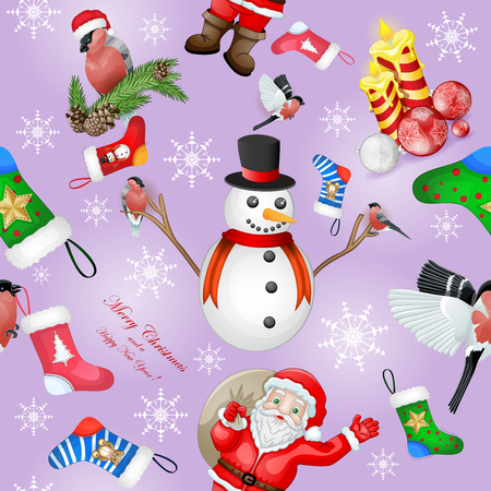 Christmas pattern with decorationのイラスト素材