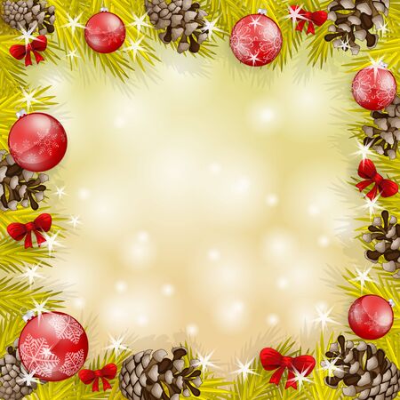 Christmas card with decorationのイラスト素材