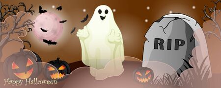 Halloween card with spooky thingsのイラスト素材