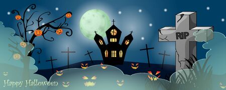 Halloween card with spooky thingsのイラスト素材
