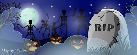 Halloween card with spooky thingsのイラスト素材