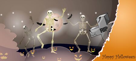 Halloween card with spooky thingsのイラスト素材