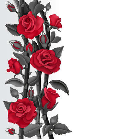 Card with red and black rosesのイラスト素材
