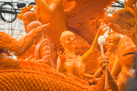 Thai candle festival of buddha on July 31, 2015 in Nakhon Ratchasima city, thailand.の写真素材