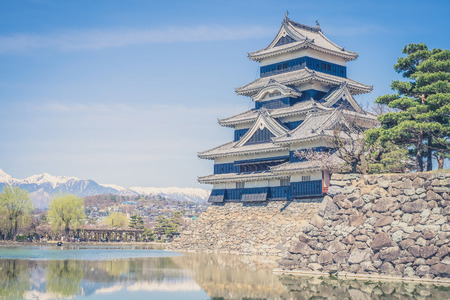 Matsumoto Castle is one of the most complete and beautiful among Japan's original castles ,vintageのeditorial素材