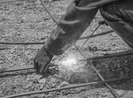 Welding steel structure , black and white