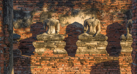 Landscape Ayutthaya Historical Park in Ayutthaya, Thailand.の写真素材