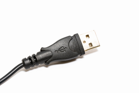 USB cable isolated on white backgroundの写真素材