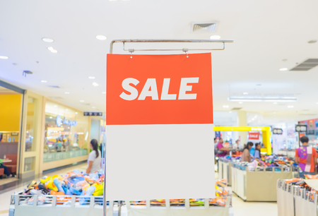 sale sign on mall
