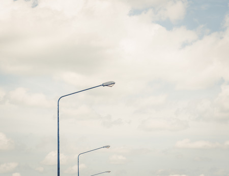 Streetlight isolated on blue sky ,vintageの写真素材