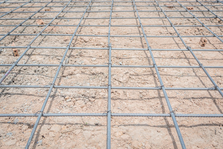 steel mesh used to make reinforced concreteの写真素材