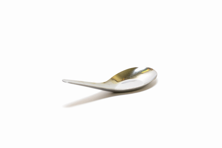 Tablespoons of stainless steel isolated on white background.の写真素材