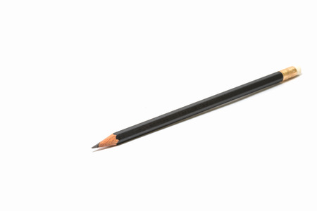 black pencil isolated on whiteのeditorial素材