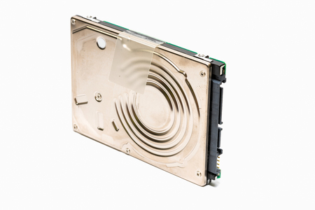 Hard disk drive isolated on a white background.の写真素材