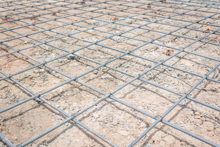 steel mesh used to make reinforced concreteの写真素材